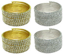 Set of 3&4 Bella Crystal Spiral Bracelets 8 Strands of Crystal Spirals Bridal, Parties 5614-3&4