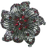 Crystal Flower Brooch Pin,
