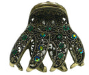 Bella Crystal Jaw Claw Clip Metal Hair Claw with Wide Cavity for Thick Hair 8 Colors GL56
