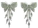Brand jcgy Crystal White Butterfly Barrette Bridal Barrette Wedding Hairclip AD86014-9050