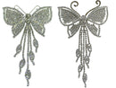 Brand jcgy Crystal White Butterfly Barrette Bridal Barrette Wedding Hairclip AD86014-9050