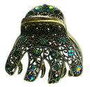 Bella Crystal Jaw Claw Clip Metal Hair Claw with Wide Cavity for Thick Hair 8 Colors GL56