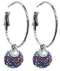 SPECIAL - Hoop Earrings w/Crystal ball drop - YX89012-1