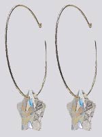 Hoop Earrings with Hanging Crystal Star YX89500-2