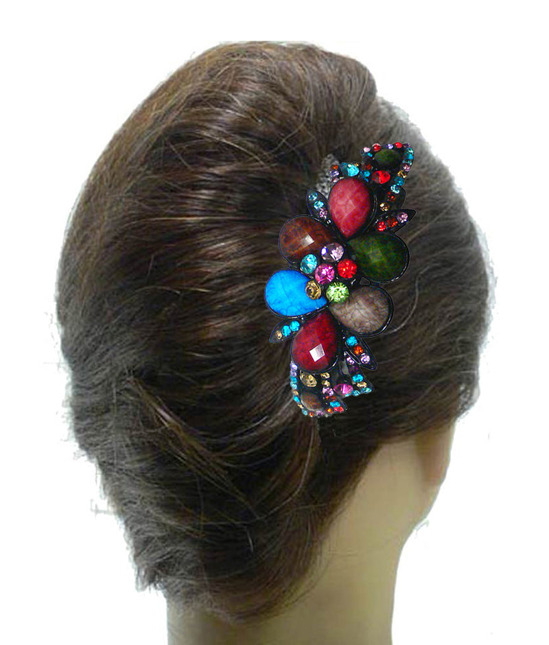 Combo Set of 4 4 Gorgeous Barrettes in 2 to 4 Unique Styles for Thick Hair 0052/17-4-