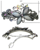 Bella Set of 2 Large Butterfly Barrettes Sparkly Crystals French Clasp U86800-0053-2