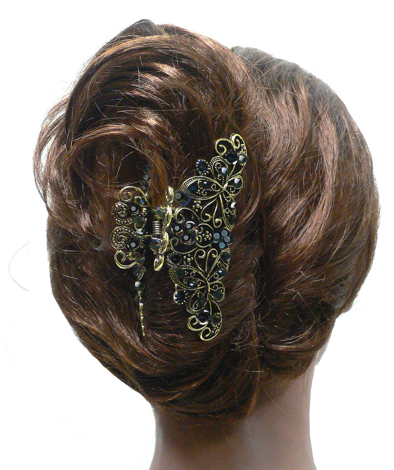 Set of 4 Butterfly Hair Claws Metal Jaw Claw Clips RW86410-6132-4