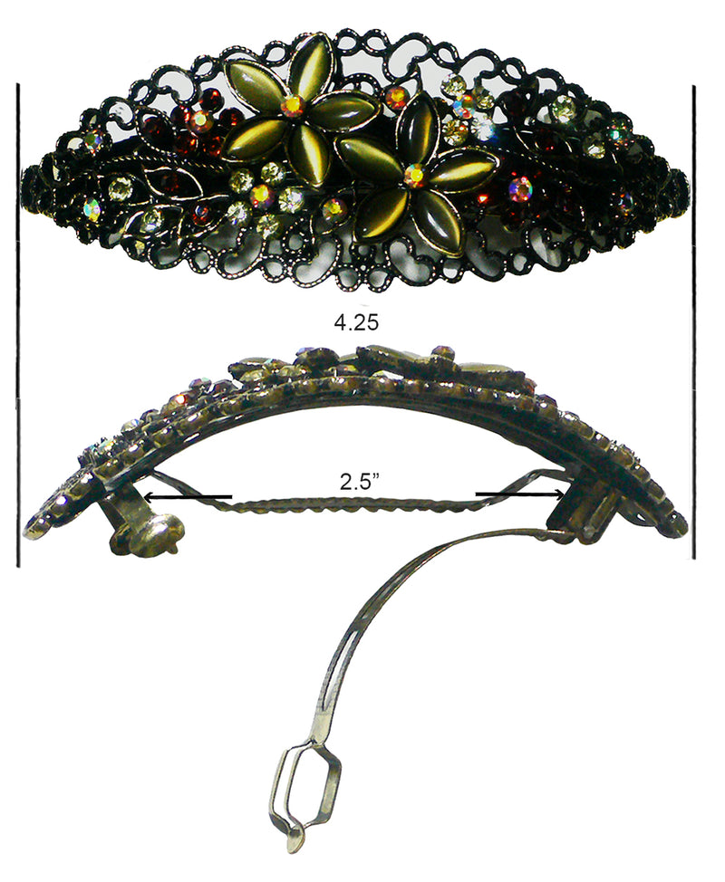 Blarge0052-D Bella Dozen-Pack Gorgeous Barrettes Colorful Beads Sparkly Crystals for Thick Hair U86012-0052-D