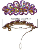 Large Crystal Ribbon Barrettes Dazzled w. Aurore Boreale crystals RW6359