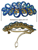 Large Crystal Ribbon Barrettes Dazzled w. Aurore Boreale crystals RW6359