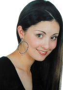 Set of 3 Pairs of Earrings 3 Unique Styles Crystal Double Hoops Mid Size Crystal Hoop 3rd pr Dangle Earrings8131