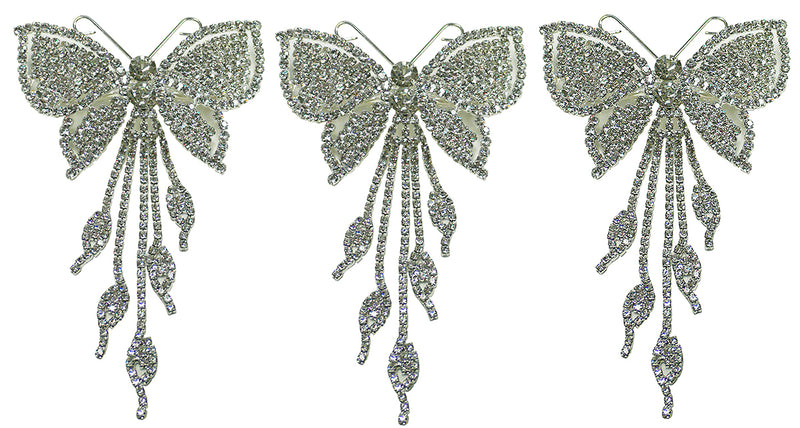 Brand jcgy Crystal White Butterfly Barrette Bridal Barrette Wedding Hairclip AD86014-9050-3