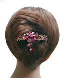 Set of 2 Large Crystal Flower Barrette with Hanging Ornament