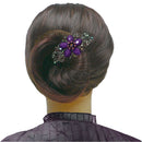 Set of 2 Bella Large Barrettes Colorful Beads Sparkly Crystal Thick Hair Hairclip U0052-2