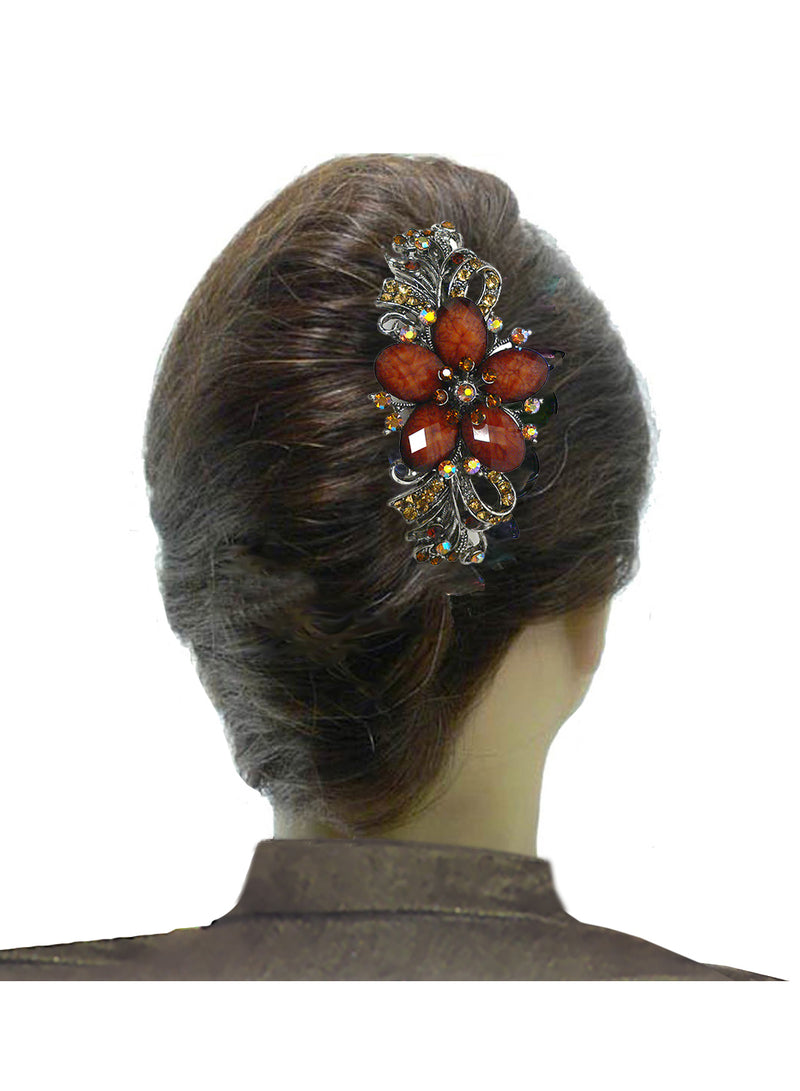 Combo Set of 6 6 Gorgeous Barrettes in 4 to 6 Unique Styles 6 Color for Thick Hair 0052/17-6-