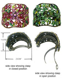 Set of 2 Bella Crystal Flower Hair Holder Barrette for High, Low Ponytail