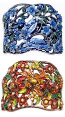 Set of 2 Bella Crystal Flower Hair Holder Barrette for High, Low Ponytail