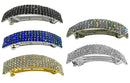 Set of 5 Bella Large Rectangular Bar Crystal Barrette Hair Clip,  U86900-0004-5