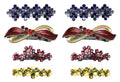 Set of 8 Crystal Barrettes Combo 4 Styles French Clip Hand Painted Barrettes 4 Pair NF500/YY1/12//GL10-NF1