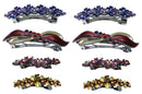 Set of 8 Crystal Barrettes Combo 4 Styles French Clip Hand Painted Barrettes 4 Pair NF500/YY1/12//GL10-NF1