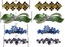 Set of 8 Crystal Barrettes Combo 4 Styles French Clip Hand Painted Barrettes 4 Pair NF500/YY1/12//GL10-NF1