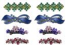 Set of 8 Crystal Barrettes Combo 4 Styles French Clip Hand Painted Barrettes 4 Pair NF500/YY1/12//GL10-NF1
