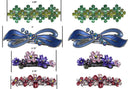 Set of 8 Crystal Barrettes Combo 4 Styles French Clip Hand Painted Barrettes 4 Pair NF500/YY1/12//GL10-NF1