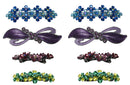 Set of 8 Crystal Barrettes Combo 4 Styles French Clip Hand Painted Barrettes 4 Pair NF500/YY1/12//GL10-NF1