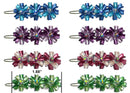 Set of 8, Daisy Flower Barrettes Snap Hair Clips for Thin Hair 2 Ea 4 Colors 4 prs RW86500-11-8