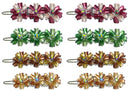 Set of 8, Daisy Flower Barrettes Snap Hair Clips for Thin Hair 2 Ea 4 Colors 4 prs RW86500-11-8