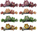 Set of 8 Flower Barrettes Med/Small Hair Clip 2 each 4 Colors, 4 pairs YY86400-12-8