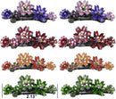 Set of 8 Flower Barrettes Med/Small Hair Clip 2 each 4 Colors, 4 pairs YY86400-12-8
