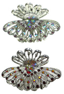 Set of 2 to 4 Hair Claw Silver Tone Jaw Clips for Everyday and Bridal GL86410-JL1-Set of 2 to 4