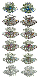 Set of 6 and Dozen Pk Hair Claw Silver Tone Jaw Clip for Everyday and Bridal GL86410-JL1-6-D