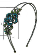 Set of 2 to Set of 4 Crystal Flower Headbands Resilient Metal Wire Hairband Headbands U86121-0119-2to4