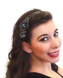 Crystal Flower Headband Resilient Metal Wire Hairband U86121-0119