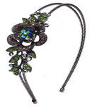 Crystal Flower Headband Resilient Metal Wire Hairband U86121-0119