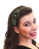 Crystal Flower Headband Resilient Metal Wire Hairband Headband U86121-0119