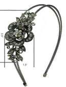 Set of 5,  Set of 6 Crystal Flower Headbands Resilient Metal Wire Hairband Headbands U86121-0119-5-6