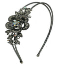 Crystal Flower Headband Resilient Metal Wire Hairband U86121-0119
