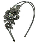 Crystal Flower Headband Resilient Metal Wire Hairband U86121-0119
