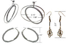 Set of 3 Pairs of Earrings 3 Unique Styles Crystal Double Hoops Mid Size Crystal Hoop 3rd pr Dangle Earrings8131
