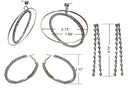 Set of 3 Pairs of Earrings 3 Unique Styles Crystal Double Hoops Mid Size Crystal Hoop 3rd pr Dangle Earrings8131