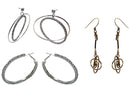 Set of 3 Pairs of Earrings 3 Unique Styles Crystal Double Hoops Small Mid Size Crystal Hoop 3rd pr Dangle 8132