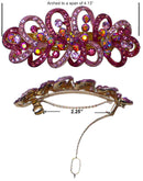 Large Crystal Ribbon Barrettes Dazzled w. Aurore Boreale crystals RW6359