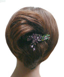 Set of 2 Large Crystal Flower Barrette with Hanging Ornament