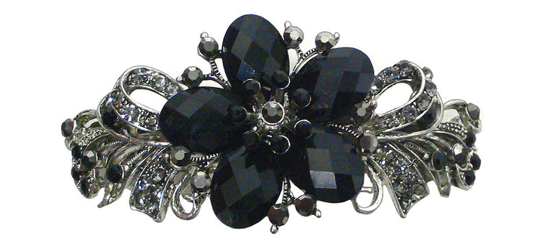 Bella Large Barrette with Beads and Crystals for Thick Hair