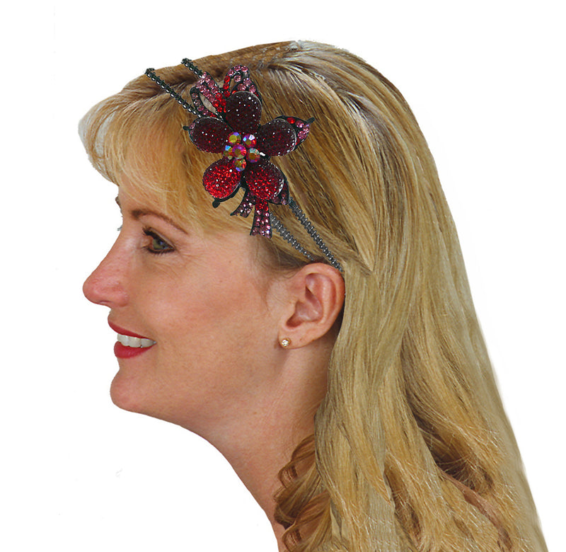 Ribbon and Flower Headband Metal Wire Adjustable Hairband U86121-0103