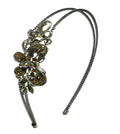 Crystal butterfly Headband Resilient Metal Wire Hair Band U86121-0120