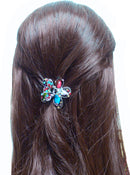 Small Round Metal Hair Claws Colorful and Sparkly U86480-0185